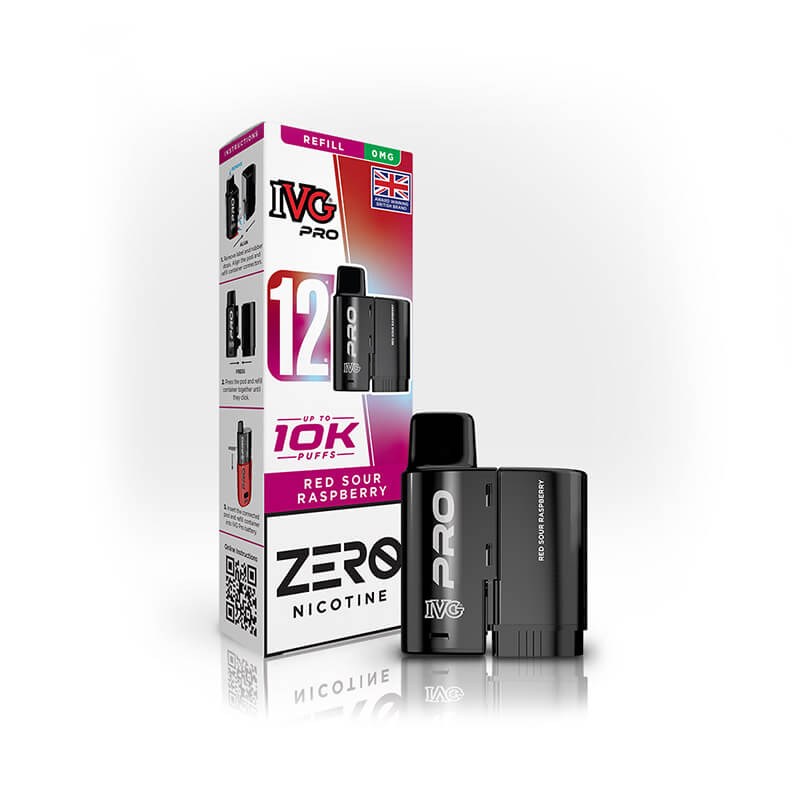 IVG Pro 12 Red Sour Raspberry Prefilled Vape Pod + Refill