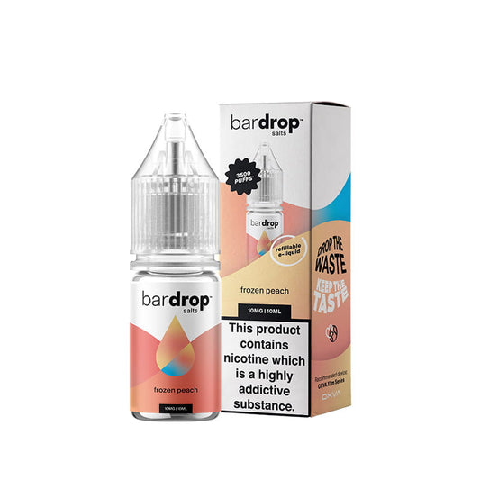 Bar Drop Frozen Peach 10ml Nic Salts E-Liquid