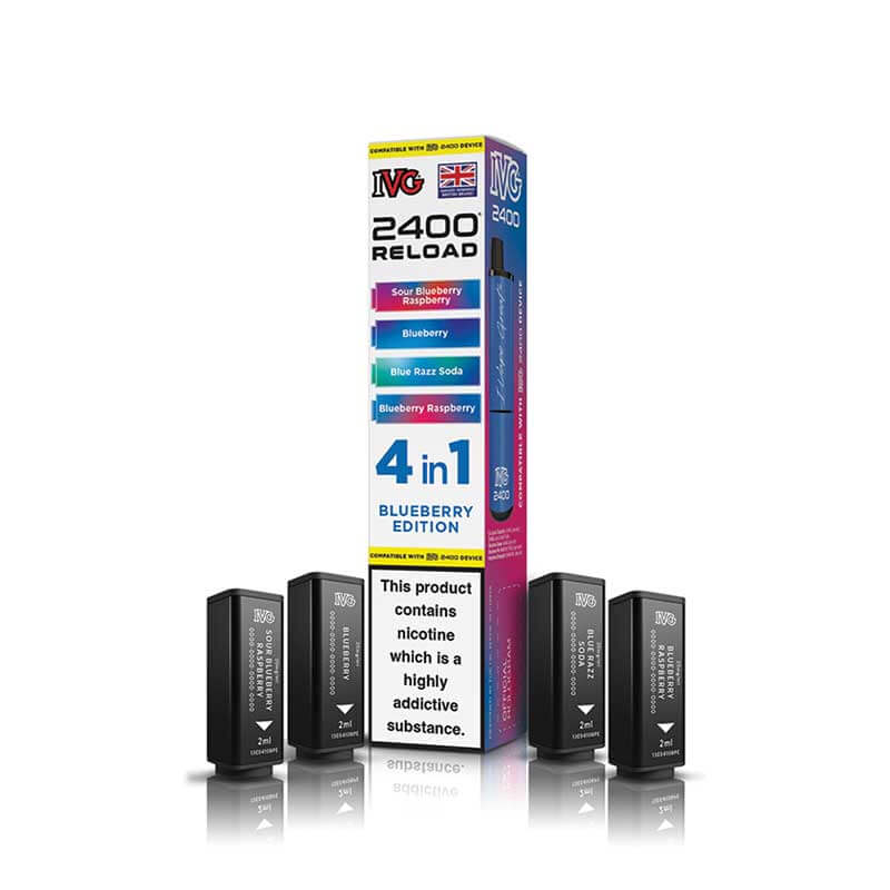 IVG 2400 Reload Blueberry Edition Prefilled Vape Pods - 20mg - 4PK