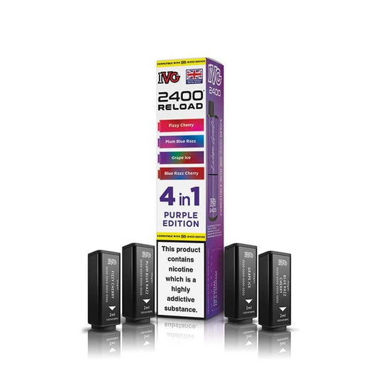 IVG 2400 Reload Purple Edition Prefilled Vape Pods - 20mg - 4PK