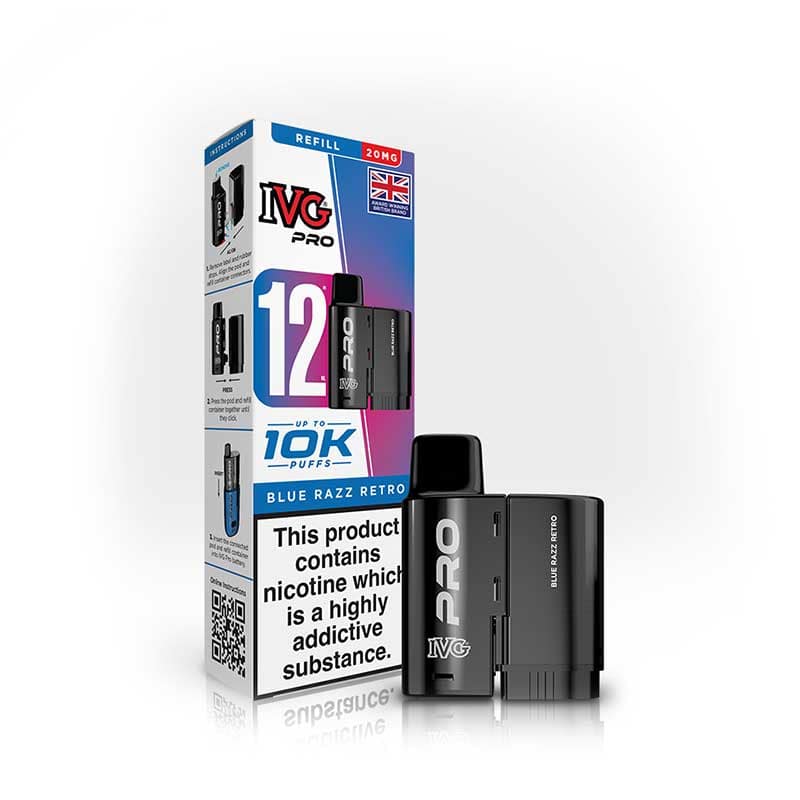 IVG Pro 12 Blue Razz Retro Prefilled Vape Pod + Refill