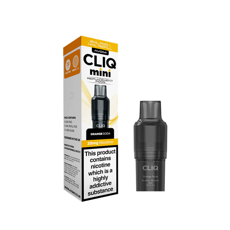 Avomi CLIQ Mini Prefilled Vape Pod + Refill - Orange Soda